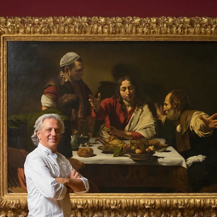 Giorgio Locatelli devant la National Gallery de Londres