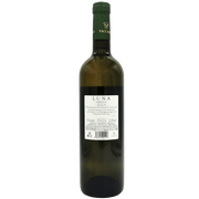 Bouteille de vin blanc sicilien Luna Grillo Vaccaro 75cl, étiquette détaillant les informations du produit.