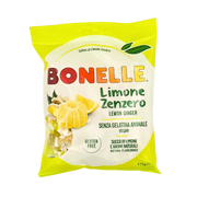 Bonbon Citron Gingembre Bonelle Vegan 175g Sans Gluten avec un emballage coloré et attrayant.
