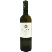 Bouteille de vin blanc Luna Grillo Sicilia DOC 75cl de Vaccaro, avec étiquette élégante et couleur claire.