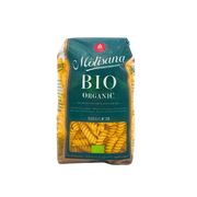 Face avant des Fusilli Bio Organic La Molisana 500g, affichant l'emballage vert et le label bio européen. Pâtes italiennes biologiques.