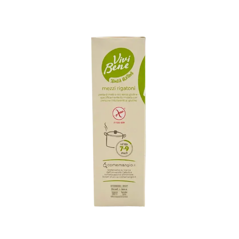Conseils de cuisson mezzi rigatoni sans gluten Vivi Bene – boîte 400 g
