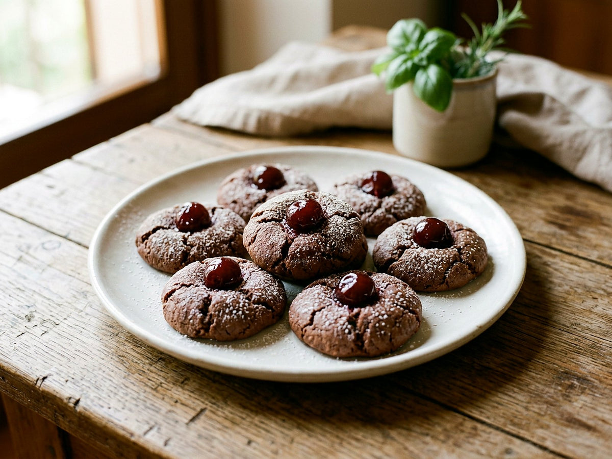 Amaretti moelleux au cacao et à l'amarena
