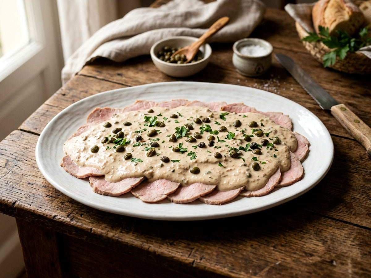 Vitello tonnato à la crème de thon et aux câpres