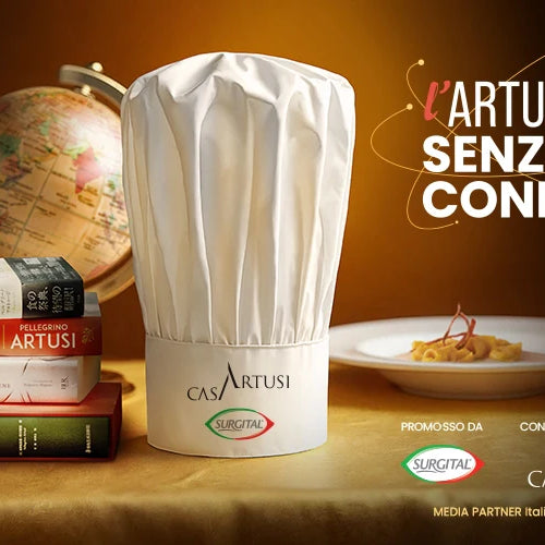 Concours L’Artusi senza confini : toque de chef, globe terrestre et livres de cuisine pour célébrer la tradition italienne ouverte au monde