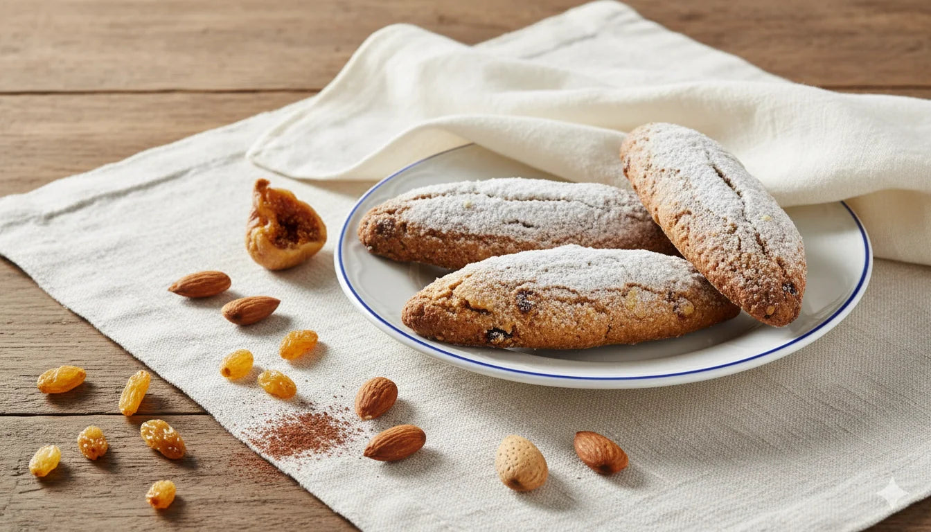 pan-dei-morti.jpg" alt="Biscuit italien Pan dei Morti saupoudré de sucre glace, typique de la tradition lombarde