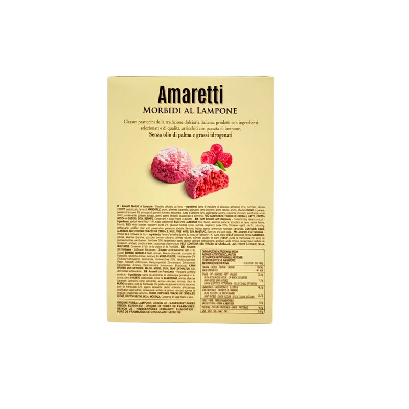 Amaretti Morbidi d'Abruzzo à la framboise Falcone 170g - Vue arrière du produit