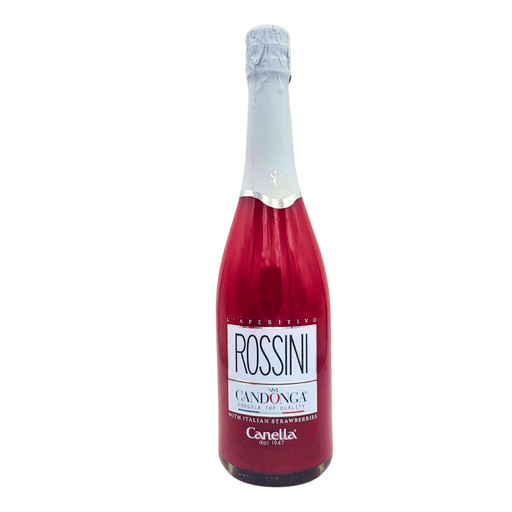Aperitivo Rossini aux fraises italiennes Candonga 75cl, bouteille de face