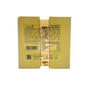 Boîte cadeau Cubotto Rubino Vanoir 250g vue du dessous, affichant les informations nutritionnelles et les ingrédients.