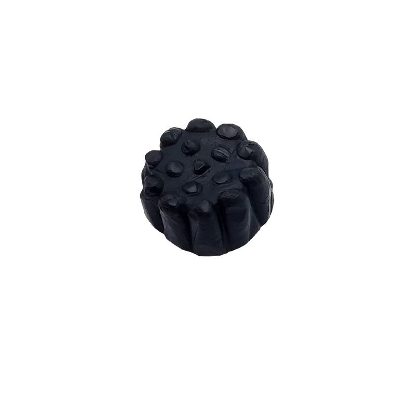 Bonbon réglisse Morositas en forme de bonbon gommeux, sans sucre ajouté, de couleur noire, 34g.