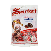 Paquet de bonbons au café Lavazza Sperlari, 175g, avec des contours de café sur l'emballage.