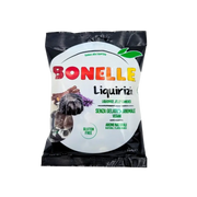 Bonbons Réglisse Vegan Bonelle 160g, sans gluten, confiserie italienne avec arômes naturels.