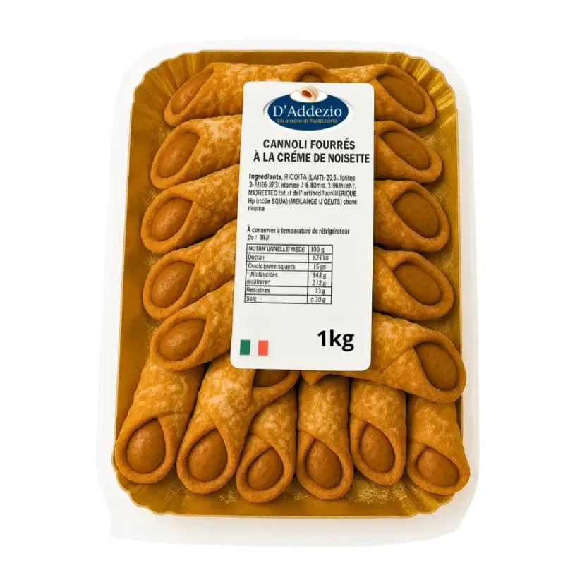 Cannoli siciliens noisette – Pâtisserie italienne – D'Addezio – 1 kg