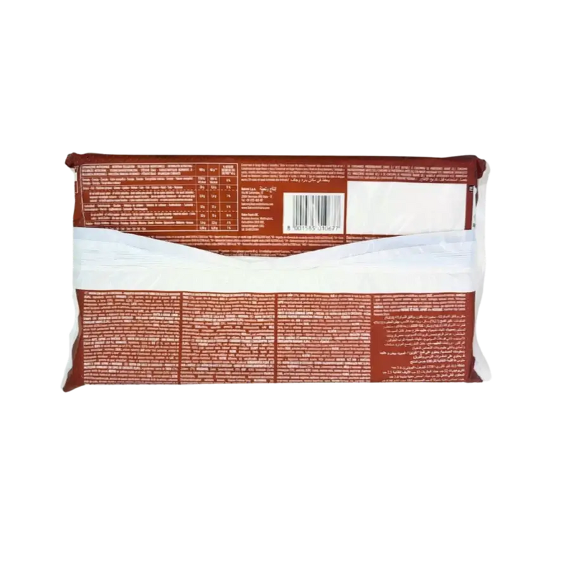 Face arrière du paquet de muffins Balconi chocolat 240g, avec valeurs nutritionnelles, ingrédients détaillés et infos de conservation.