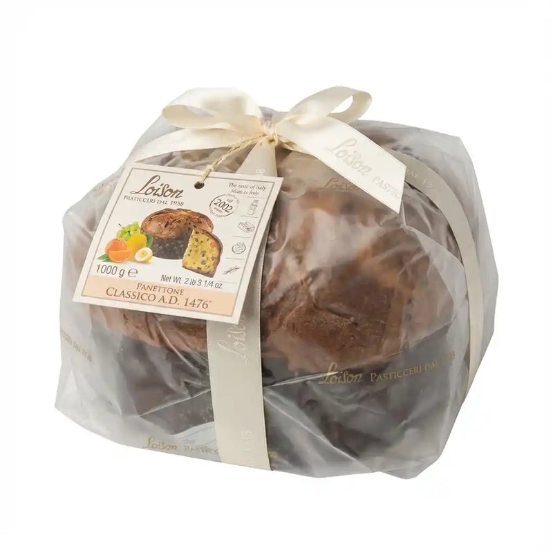Panettone Classique Loison A.D. 1476 - Italienisches Traditionsrezept, verpackt mit Etikett, 1kg Paket