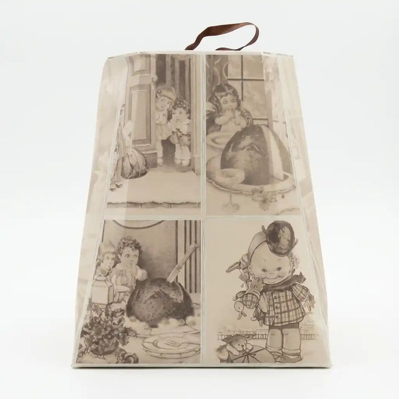 Pandoro Classico Loison 1kg aus der Verpackung, goldener Kuchen in Sternform mit typischer fluffiger Textur.