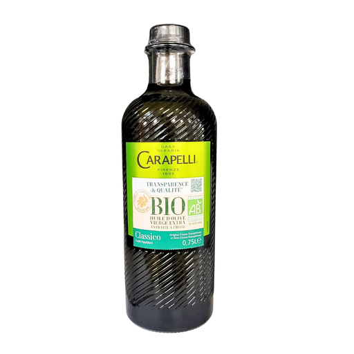 Huile d'olive extra vierge bio Carapelli Classico 0,75L - Première pression à froid