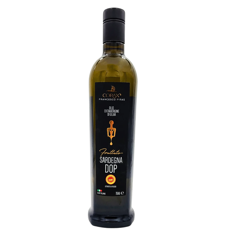 Bouteille d'huile d'olive extra vierge de Sardaigne DOP Corax Francesco Piras 750ml