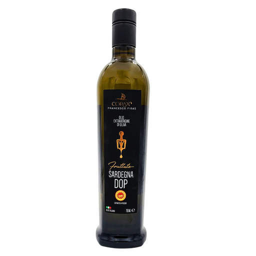 Bouteille d'huile d'olive extra vierge de Sardaigne DOP Corax Francesco Piras 750ml