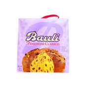 Panettone Bauli 700 g, gâteau italien traditionnel aux fruits confits et raisins secs, symbole de la gourmandise des fêtes.