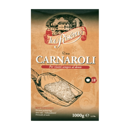 Riso Carnaroli La Risera - 1kg - Per risotti sempre al dente.