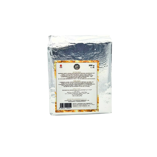 Vue avant du paquet de levain sec Molino Dallagiovanna 500g, emballé dans un film argenté.