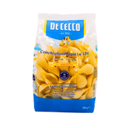 Emballage avant des Conchiglioni Rigati N°126 - Pâtes à farcir De Cecco - 500g - Lente Essiccazione - Depuis 1866