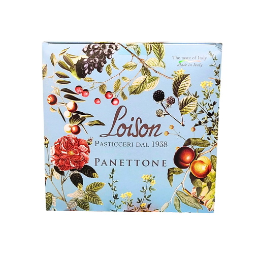 Panettone marrons glacés Loison 1 kg, présenté dans un emballage festif italien élégant – un panettone marrons glacés d’exception.