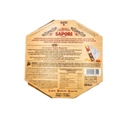 Face arrière du Panforte Margherita Sapori avec détails de la composition et informations nutritionnelles, 320g.