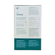 Riz Arborio Premium SP 1kg - Vue arrière avec informations nutritionnelles et conseils de cuisson.