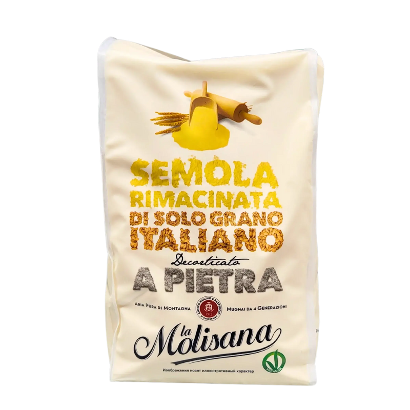 Hartweizengrießmehl La Molisana 1 kg, 100% italien, steingemahlen, weißes Verpackung für Brot und Gebäck