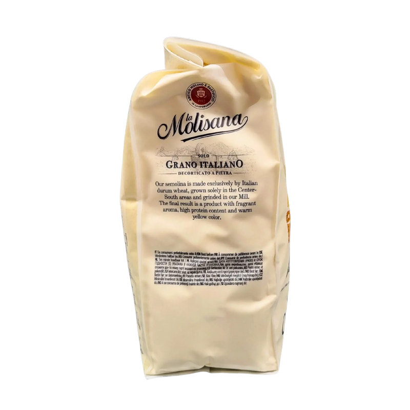 Paket mit Hartweizengrießmehl La Molisana 1 kg, steingemahlen, 100% italienisch, authentisch und ideal für Brote.