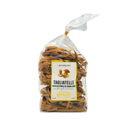 Vue avant de l'emballage des tagliatelles aux cèpes Pirro, 250g, avec une illustration des cèpes et une étiquette de qualité.