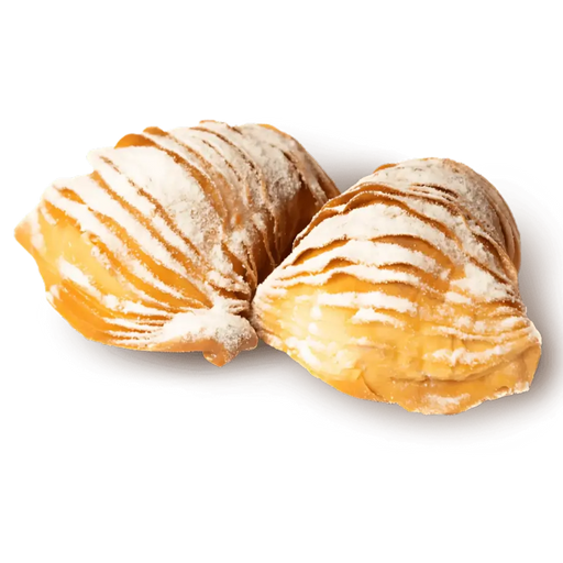 Kleine handwerkliche sfogliatelle gefüllt mit Zitronencreme – neapolitanische italienische Spezialität