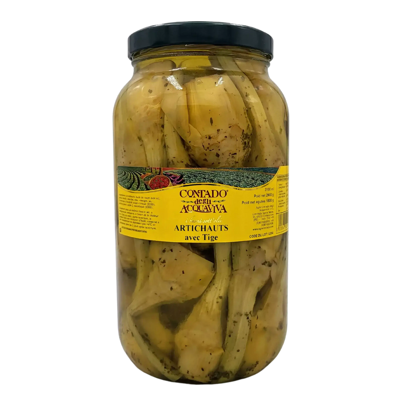 Bocal de carciofi alla Romana entiers avec tige Contado Degli Acquaviva 2,9kg – artichauts marinés à l’italienne