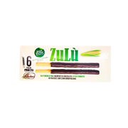 Snack italien Bastoncini di Mais Zulù, Valledoro, sans gluten, 120g, avec maïs et chocolat noir, idéal pour une pause gourmande.