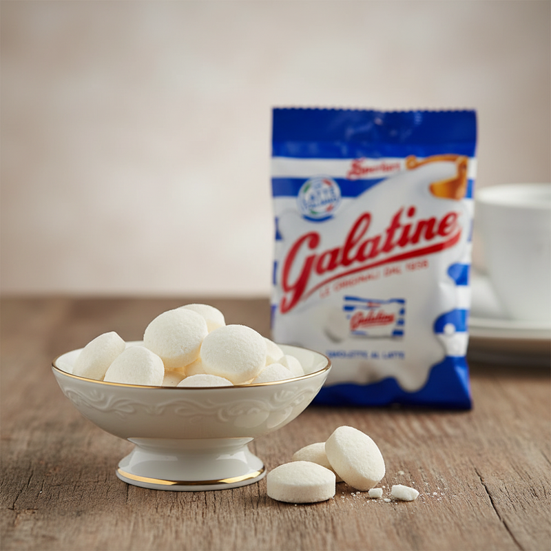 Bonbons au Lait Galatine Sperlari - Tablettes Lait (125 g) - en situation d'usage