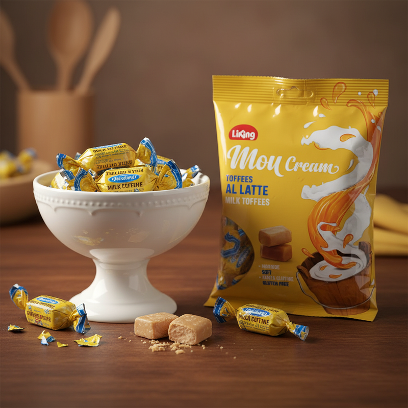 Bonbons Mou Toffee au Lait Liking – Soft Milk Toffees (150 g) - en situation d'usage