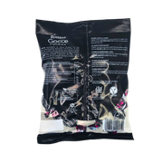 Image de la face arrière de l'emballage des bonbons Rossana Gocce à la réglisse, 175g, affichant les informations nutritionnelles et les détails du produit.