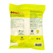 Emballage des bonbons **Bonelle Citron Gingembre**, 175g, friandises végétaliennes et sans gluten, avec un design jaune vif.