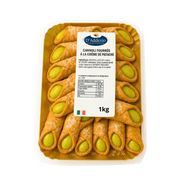 Cannoli siciliens D’Addezio fourrés à la crème de pistache, pâtisserie italienne artisanale 1 kg – dessert sicilien gourmand