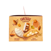 Face latérale de la boîte cadeau classique Sapori, mettant en avant les biscuits traditionnels italiens.