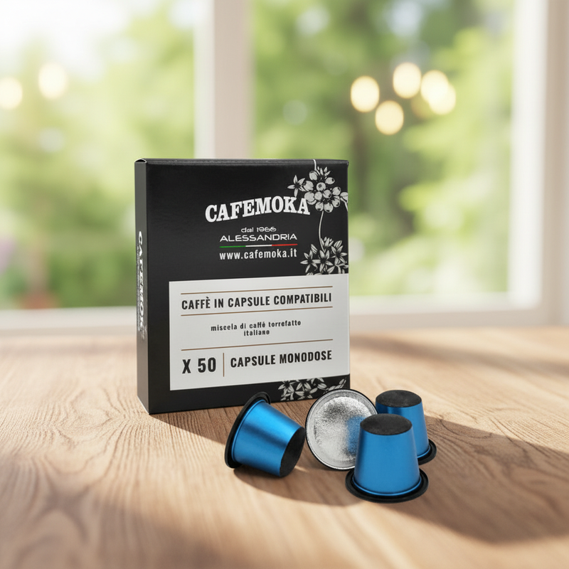 Entkoffeinierte Kaffeekapseln kompatibel mit Nespresso CafèMoka – (50 Stück) 