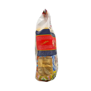 Côté du paquet de Conchiglioni Rigati 500g avec informations sur la provenance des ingrédients, orné de motifs décoratifs colorés