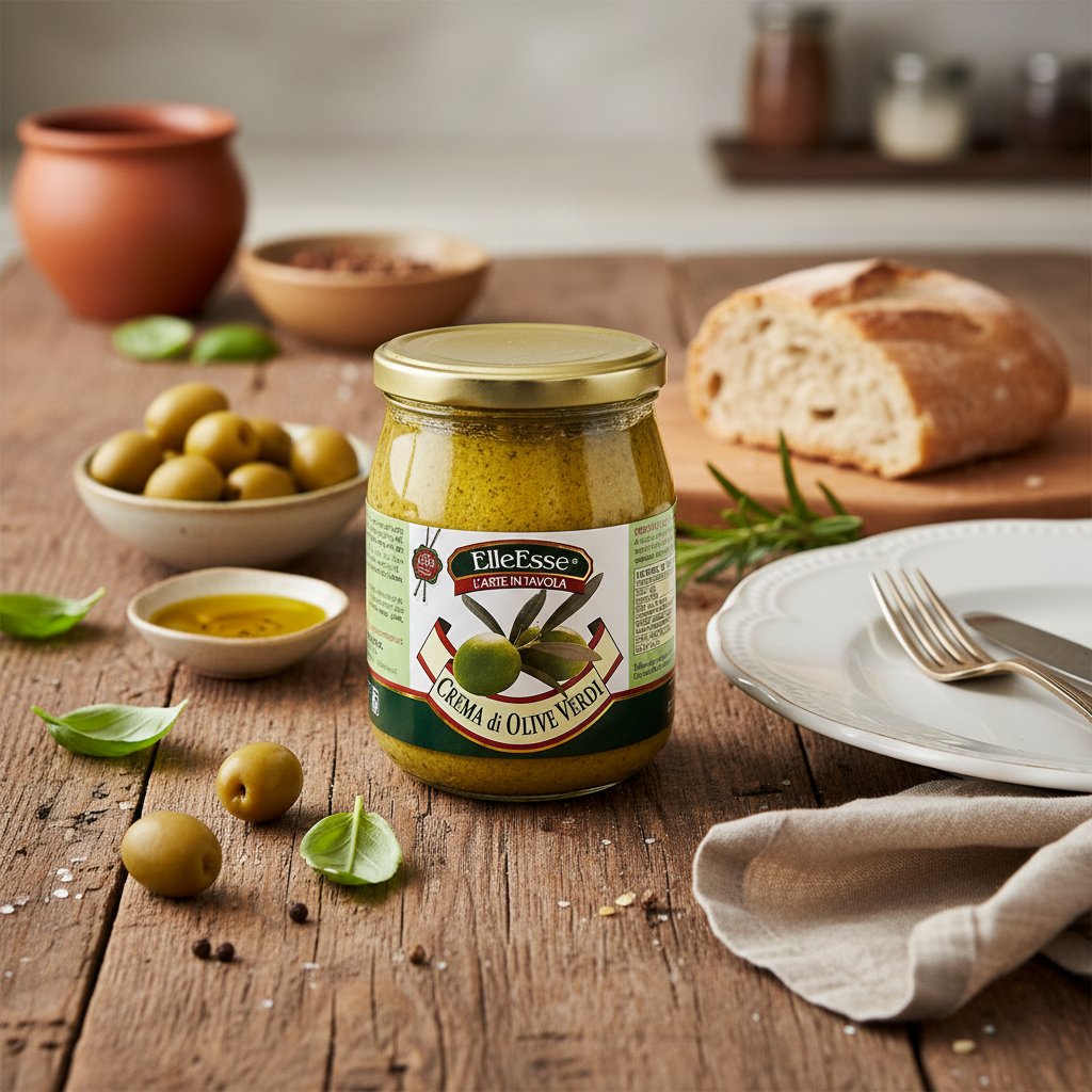 Tapenade Olive Verte ElleEsse – Format 520 g - en situation d'usage