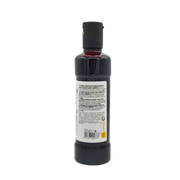 Vue latérale de la crème de vinaigre balsamique de Modène I.G.P. à la truffe blanche Carandini 250ml, mettant en évidence la liste des ingrédients et les valeurs nutritionnelles.