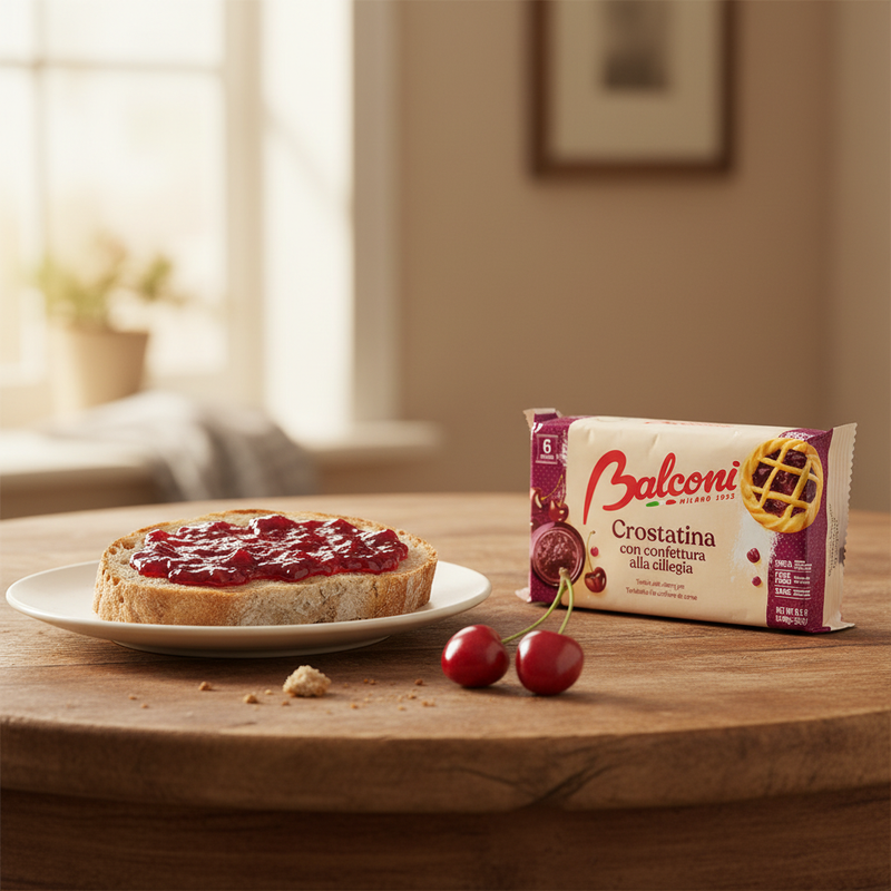 Crostatina Cerise Balconi - Confiture de cerise (240g) - en situation d'usage