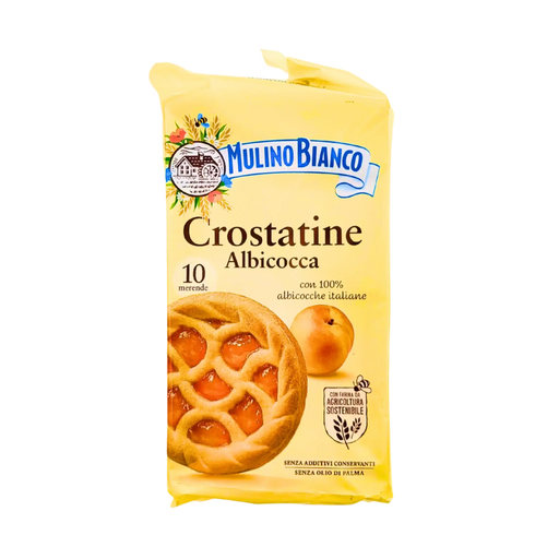 Paquet de tartelettes Crostatine à l'abricot, Mulino Bianco, 400g, avec 100% d'abricots italiens, idéal pour le goûter.
