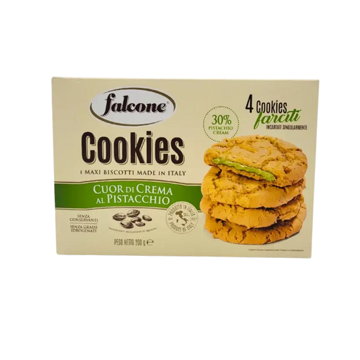 Boîte de cookies Falcone fourrés à la crème de pistache, vue avant - 200g