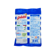 Emballage arrière des bonbons au lait Galatine Sperlari 125g, sans gluten, avec informations nutritionnelles.